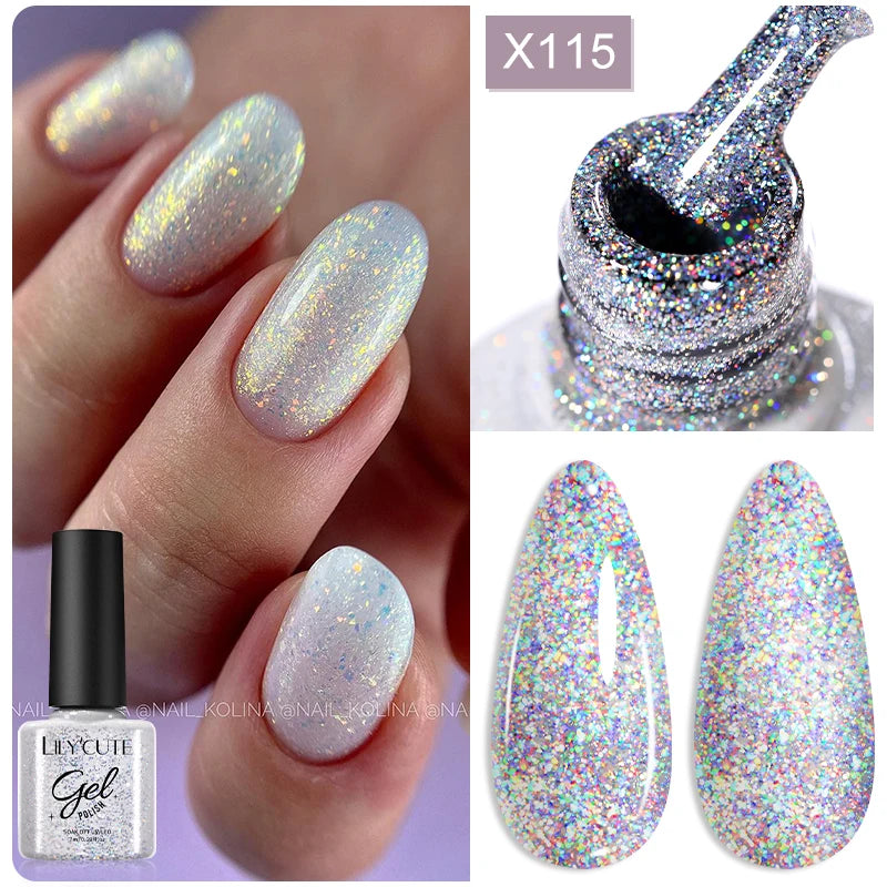 LILYCUTE 5ML Metallic Painting Liner Gel Nail Polish Super Bright Gold Silver Mirror Drawing Gel Semi Permanent Line French Nail