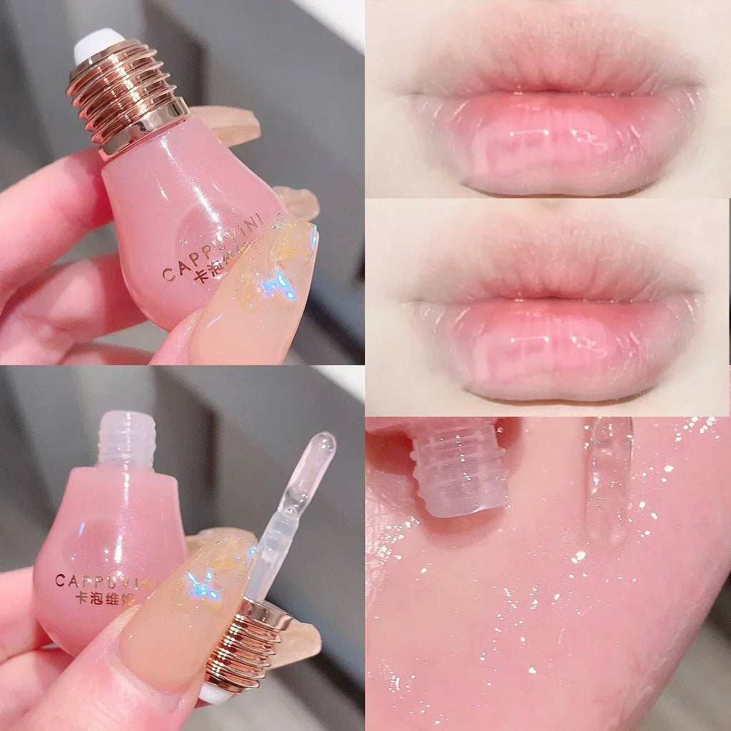 Moisturizing Gloss Plumping Lip Gloss Lip Plumper Makeup Glitter Nutritious Liquid Lipstick Cherry Jelly Oil Clear Lip Gloss
