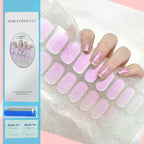 Leopard Semi-Cured Gel Nail Strips Simple Transparent Color Adhesive Long Lasting Gel Nail Stickers Harden In UV Lamp Need