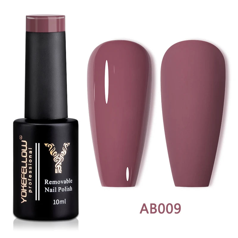 YOKEFELLOW 10ml Jelly Nude Gel Nail Polish High Quality Translucent Pink Nail Gel Varnish Soak Off UV Gel Polish Long Lasting