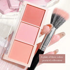 HISYI three-color blush matte natural nude makeup brightens the appearance and brightens the color. Three-color blush plate