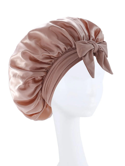 New Silk Bonnet For Sleeping Women Satin Bonnet Hair Bonnet Night Sleep Cap Scarf Wrap For Curly Hair With Tie Band For CurlyHat