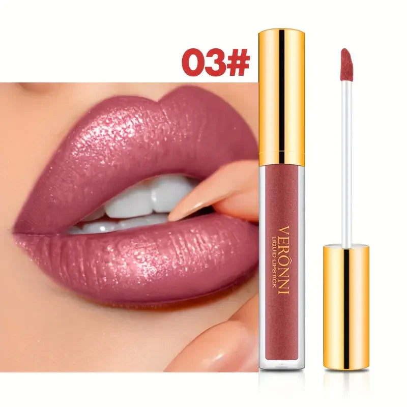 10 Color Glitter Liquid Lipsticks Shimmer Shiny Lipgloss Pearlescent Lip Tint Waterproof Long Lasting Matte Diamond Lips Glaze