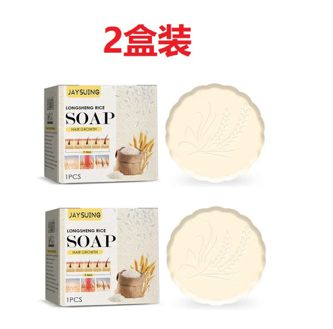 Rice Hair Growth Shampoo Soap Moisturizing Hair Regrowth Essence Anti Baldness Dandruff Removal Nourishing Repair Shampoo Bar
