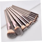 10PCS Vegan Brush Set - Air Cushion Nylon Bristles for Foundation/Contour/Eyeshadow (Beginners/Pros)