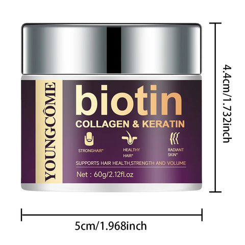 Biotin moisturizing hair mask containing collagen and natural keratin strongly restores frizzy hair and deeply nourishes hair