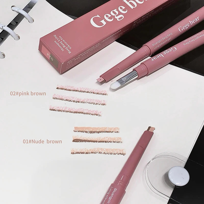 Bicolor Under Eye Pencil 2 In 1 Brightening Highlighter Nude Pink Shadow Stick Aegyo Sal Lying Silkworm Eeyshadow Lash Makeup
