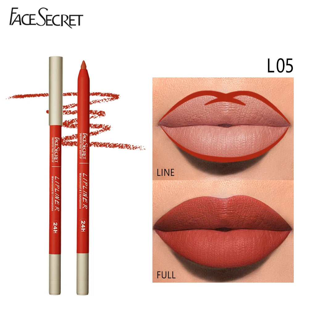 Face Secret 12 color Lipliner, Waterproof LongLasting ,Velvet Matte Multi-Color Correcting Lip Pencil Lip Plumping Cosmetics