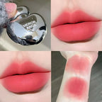 Peach Heart Silky Matte Lipstick Velvet Matte Blush Lip Gloss Face Liquid Pink Lip Tint Cream Pigment Long Lasting Lips Makeup