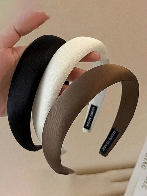 Fashion Solid Color Hair Bands Girls Vintage Elastic Headbands Sponge Hairbands Hair Hoop Korean Hair Accessories for Women