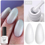 LILYCUTE Nude Crystal Rubber Base Gel Nail Polish Natural Color Semi Permanent UV Gel Soak Off Self Leveling Nail Gel Varnishes