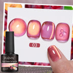 PUENTE 7.5ML Sparkling Pinkish Purple Laser Cat Magnetic Gel Nail Polish Holographic Rainbow Effect Soak Off UV Nail Art Varnish