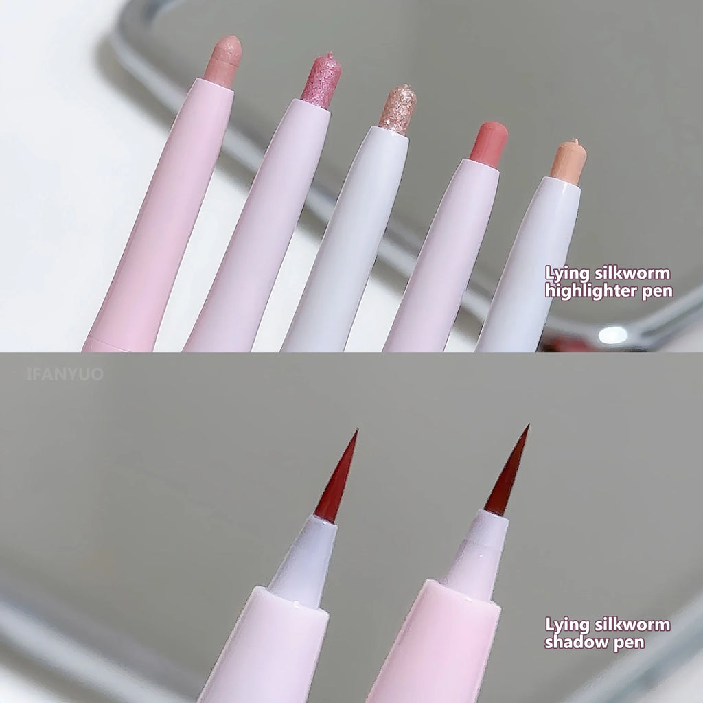 Double Head Lying Silkworm Eyeliner Liquid Down To Shadow Pencil Eye Highlighting Eyeshadow Stick Natural Big Eye Makeup Gel Pen