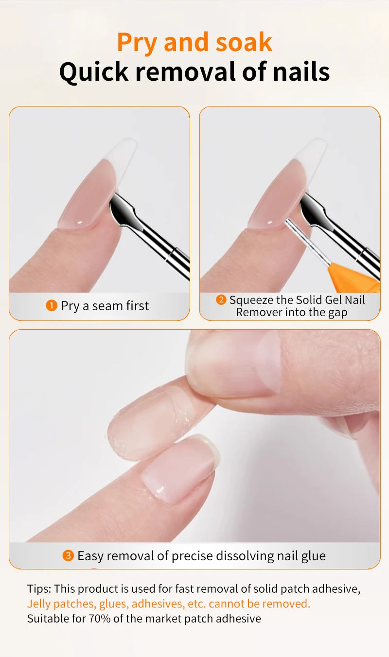 RSNAIL 15ml Syringe Nail Remover Quick&Easy to Use for Press-On Nails, Fake Nails Can't Remove Gel-Base Glue Or Gel Nail Polish