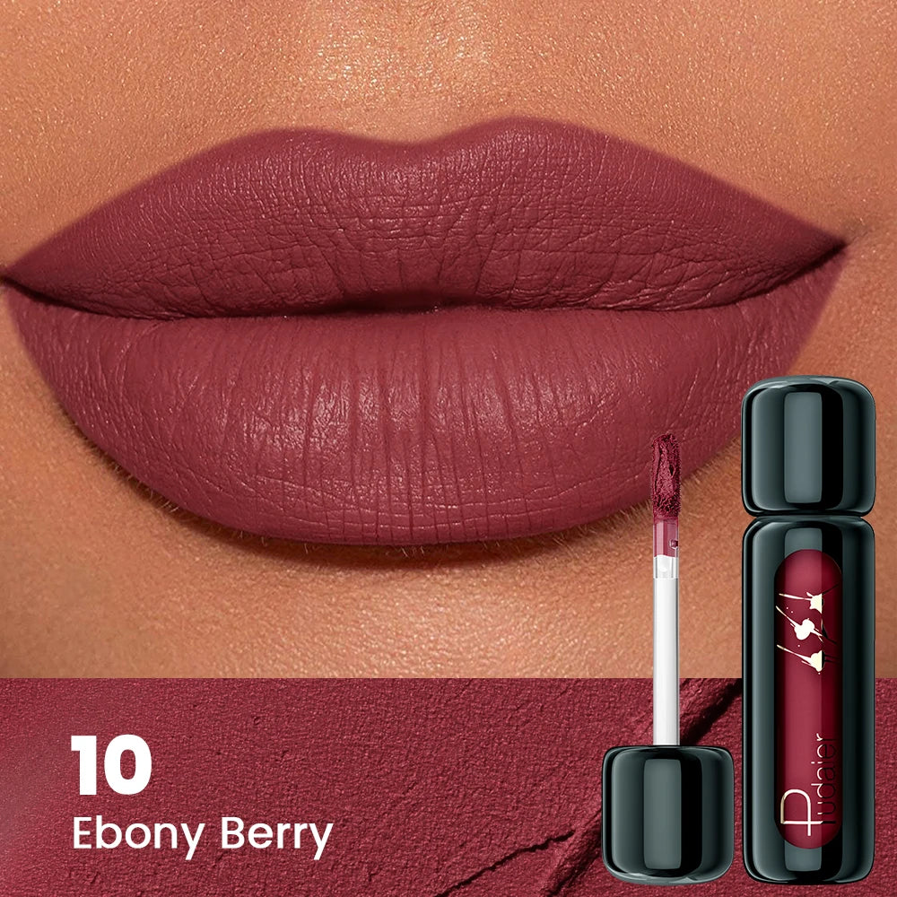 1PC Matte Velvet Lip Gloss - Highly Saturated Liquid Lip Mud, Non-Stick Long-Lasting Formula, 10-Shade Mixed Palette