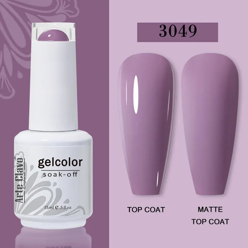 Arte Clavo Transparent Nude Pink Color Jelly Gel Nail Polish Semi Permanent 15ml Top Coat Soak Off UVLED Varnish Nail Art Design