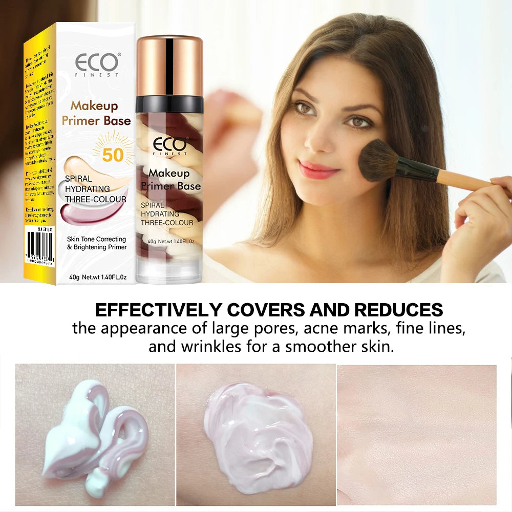 2-Pack 40g Radiant Makeup Primer Moisturizing Even Skin Tone Blemish & Pore Covering Color Makeup Base