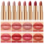 Long Lasting Moisturizing Velvet Lipstick Waterproof Non Stick Cup Creamy Nourish Cover Lip Line Glossy Golden Mud Formula