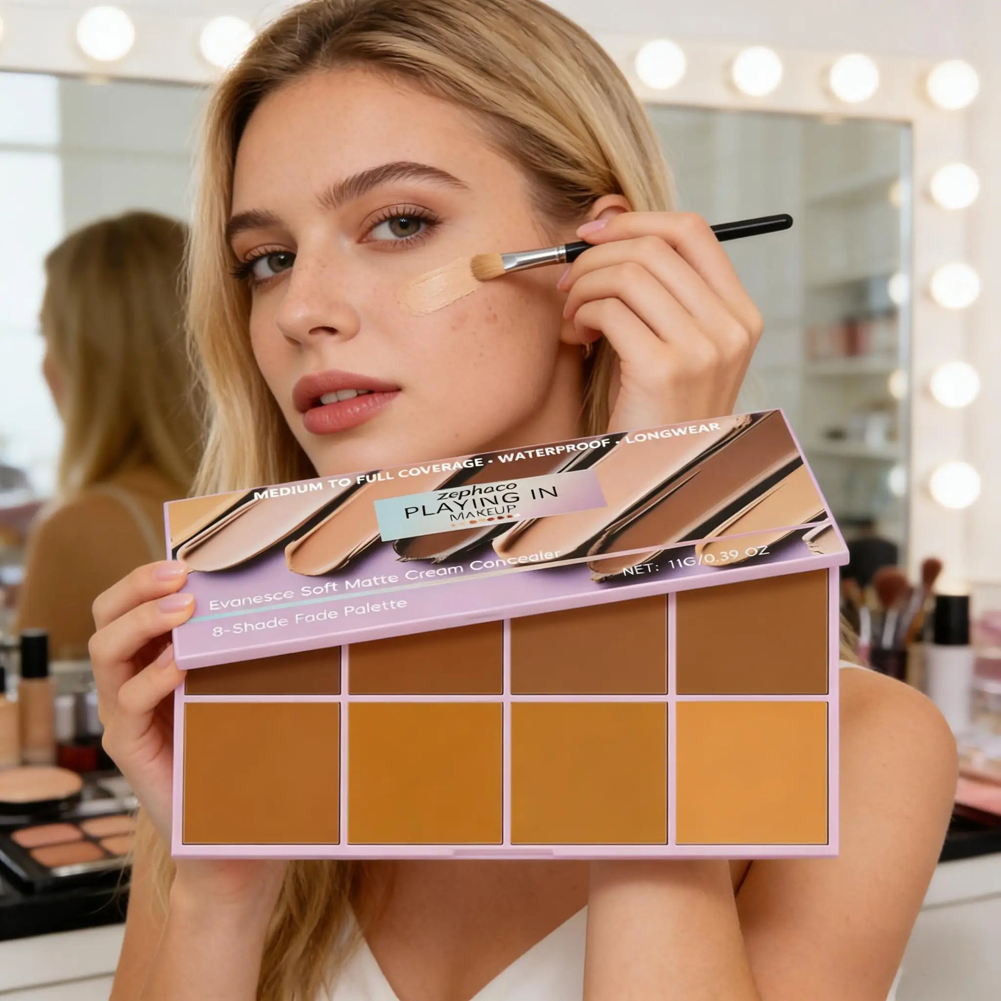 8-Color Concealer Palette Professional Coverage for Dark Circles Blemishes Acne Matte Brightening Long-Lasting Foundation Makeup