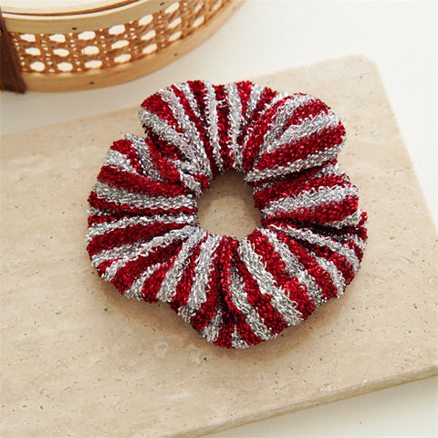 Ponytail Ribbon Hair Tie Santa Claus Elastic Hair Band Christmas Style Plaid Scrunchies Simple Fashion DIY Hair Accessories