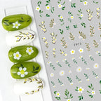 1pcs Sakura Flower 3D Nail Stickers White Cherry Blossom Nail Art Decals Spring Summer Adhesive Slider Decor Wedding Manicure