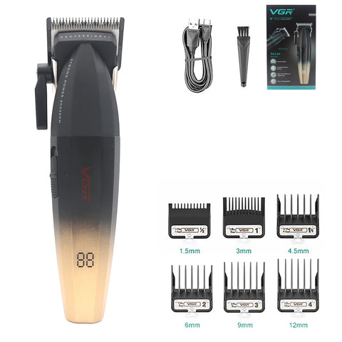 VGR 003 906 308 Professional Hair Cutting Kit  Hair Clipper Cordless Clippers Trimmers for Men Set USB Charge Men's LED Display
