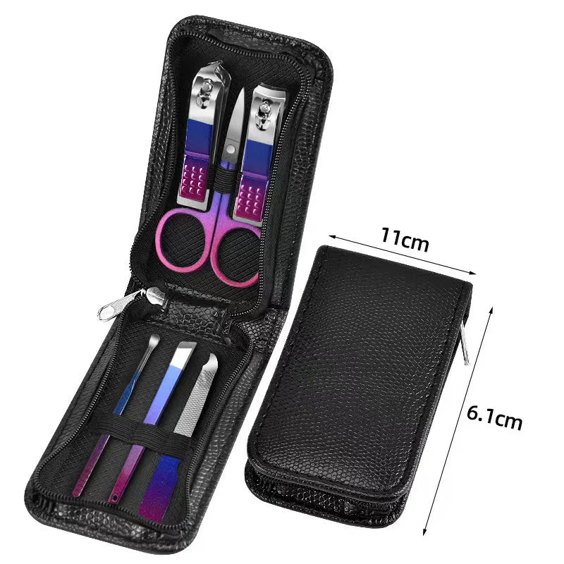 6-18pcs Set Professional Stainless Steel Manicure & Pedicure Kit Precision Nail Care with Travel Case with Nail Clipper Scissor