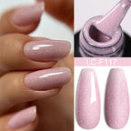 LILYCUTE 7ML Pink Glitter Nail Gel Polish Nude Natural Long Lasting Manicure Soak Off UV LED Nail Art Base Top Coat Gel Varnish