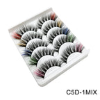 Colored Strip Lashes Fast Shipping Makeup For Clue Mink Eyelashes Full Strip Eyelashes Red Blue Green Eyelashes Wholesale