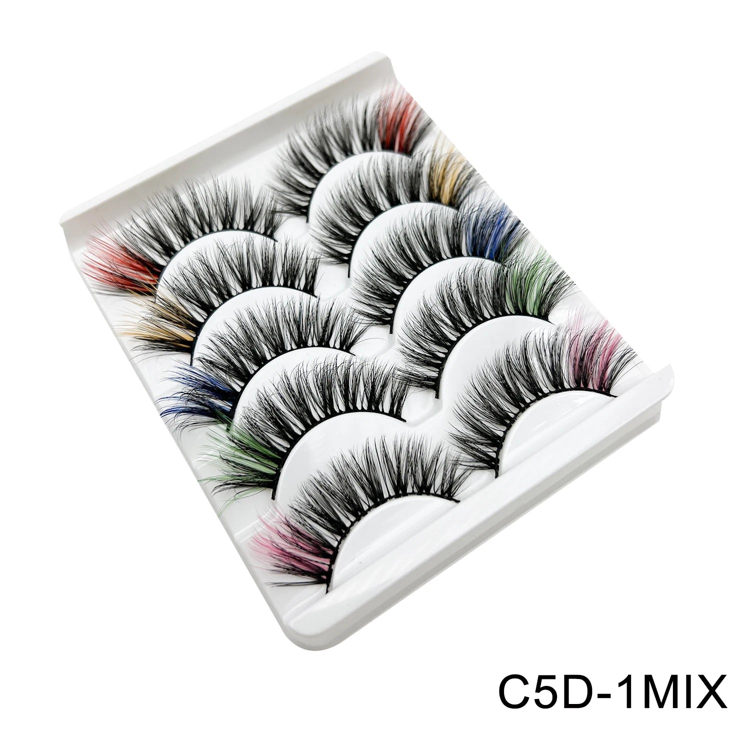 Colored Strip Lashes Fast Shipping Makeup For Clue Mink Eyelashes Full Strip Eyelashes Red Blue Green Eyelashes Wholesale
