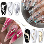 LILYCUTE 5ml Metallic Gel Polish Painting Liner Super Bright Gold Silver Mirror Gel Nail Polish Semi Permanent Lines French Nail