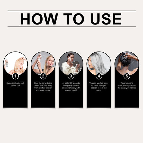 HOEGOA Silver Grey Hair Dye Spray Long-lasting Locking Color Plant Extract Formula Nourishing Roots Hair Care Prevent Dryness