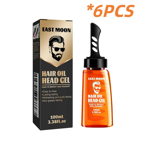 2 in 1 Hair Wax Gel With Wide Tooth Comb Men Long-lasting Fluffy Hair Styling Oil Hair Styling Cream Liquid Fluffy Comb 100ml