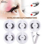 5pairs Magnetic Eyelashes Handmade 3D Natural Magnetic False Eyelashes Reusable Magnetic Eyelashes Tweezers Set Lashes Extension