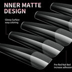Luxury False Nail Tips Soft Gel Fingertip Semi-matte Capsules Almond French Coffin Full Cover Artificial Fake Nails Extension