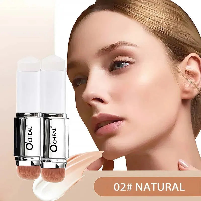 2-in-1 Temperature Changing Foundation Stick Facial Coverage Blemishes Pores Double-Headed Face Matte Foundation Cream Makeup