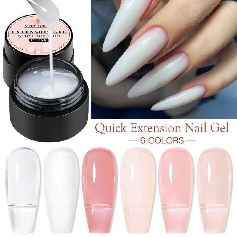 MTSSII 3Pcs/Set Quick Extension Nail Gel Nail Polish Vernis Clear Milk White Nude Semi Permanent Nail Art Gel Kits Manicure