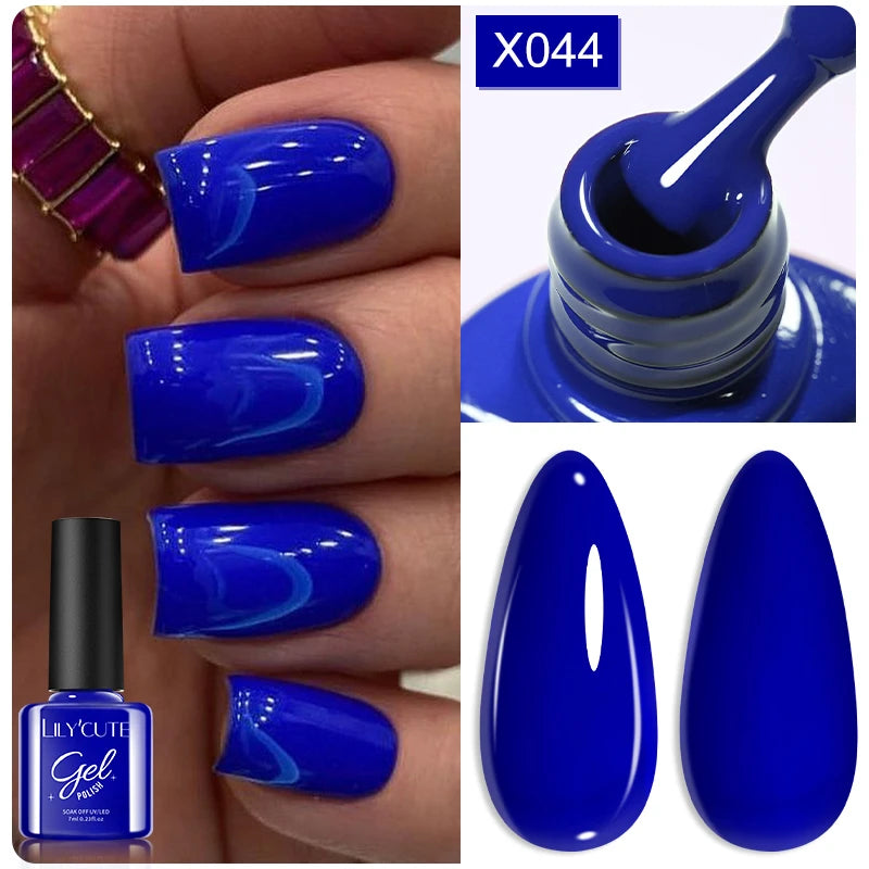 LILYCUTE 7ml Metallic Gel Nail Polish Red Chrome Effect Soak Off UV Gel Varnish Semi Permanent Nail Art Manicure Base Top Coat