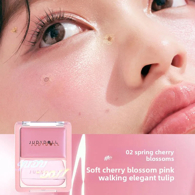 Judydoll Cream Blush Highlighter Palette - Dewy Glow, Multi-Use Makeup Stick for Cheeks Eyes Lips, Blurring Volumizing Effect