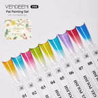 Vendeeni 9 Colors Patting Painting Gel Nail Polish Blooming Transfer Design UV LED Soak Off Gel Varnish Gradient Pat Gel Palette