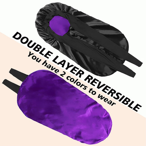 Blush Pink Layers Silk Satin Bonnet Sleeping Cap Shower Edge Wrap Cover Nightcap For Women Long Hair