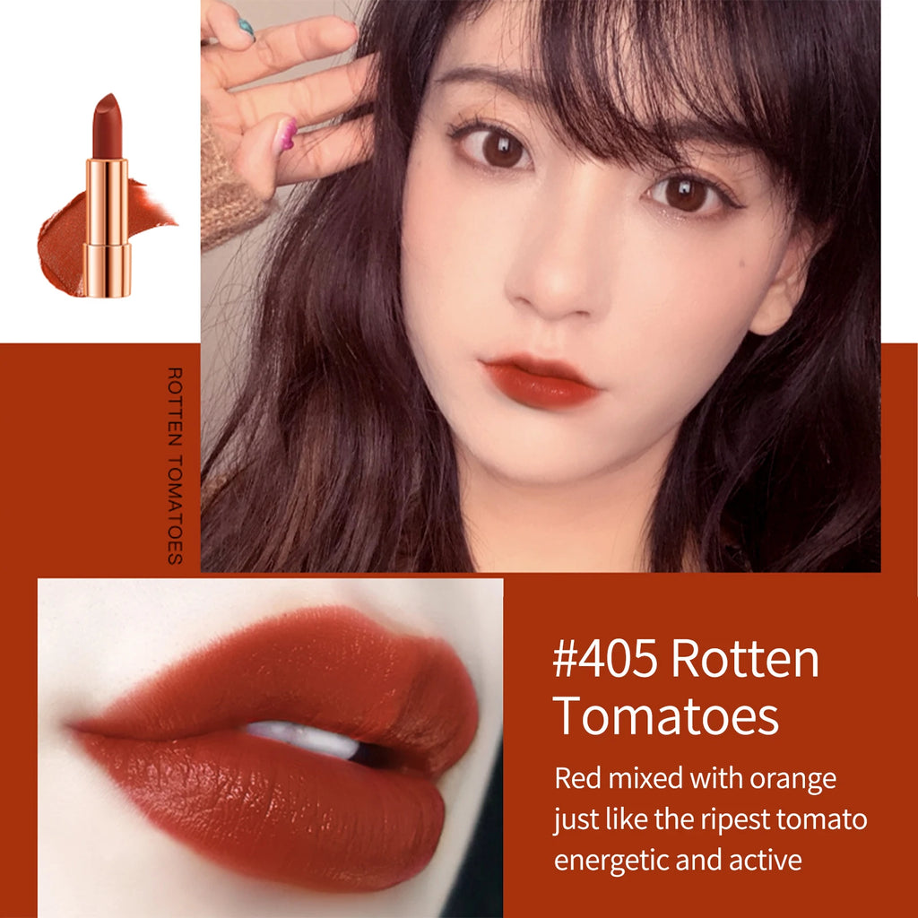 Matte Lipstick Set 3 Colours with Silver Chain Shining Bag Waterproof Non-Stick Long Lasting Red Lip Makeup 3.5gx3pcs