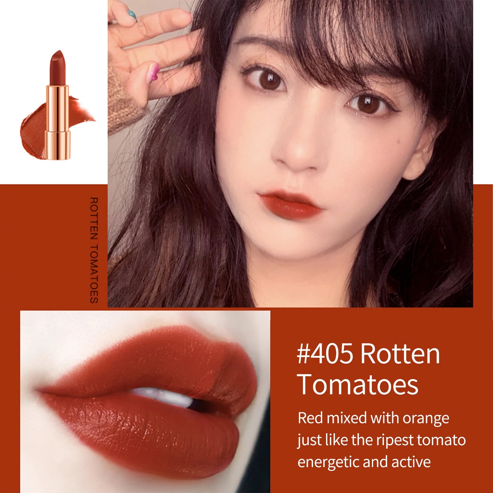 Matte Lipstick Set 3 Colours with Silver Chain Shining Bag Waterproof Non-Stick Long Lasting Red Lip Makeup 3.5gx3pcs