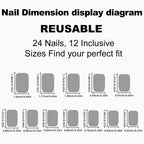 Artificial Press On Fake Nails Glossy Wine Red False Nail Long Square Reusable DIY Lady Fingernail Tip Manicure Tools