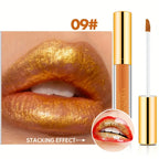 10 Color Glitter Liquid Lipsticks Shimmer Shiny Lipgloss Pearlescent Lip Tint Waterproof Long Lasting Matte Diamond Lips Glaze