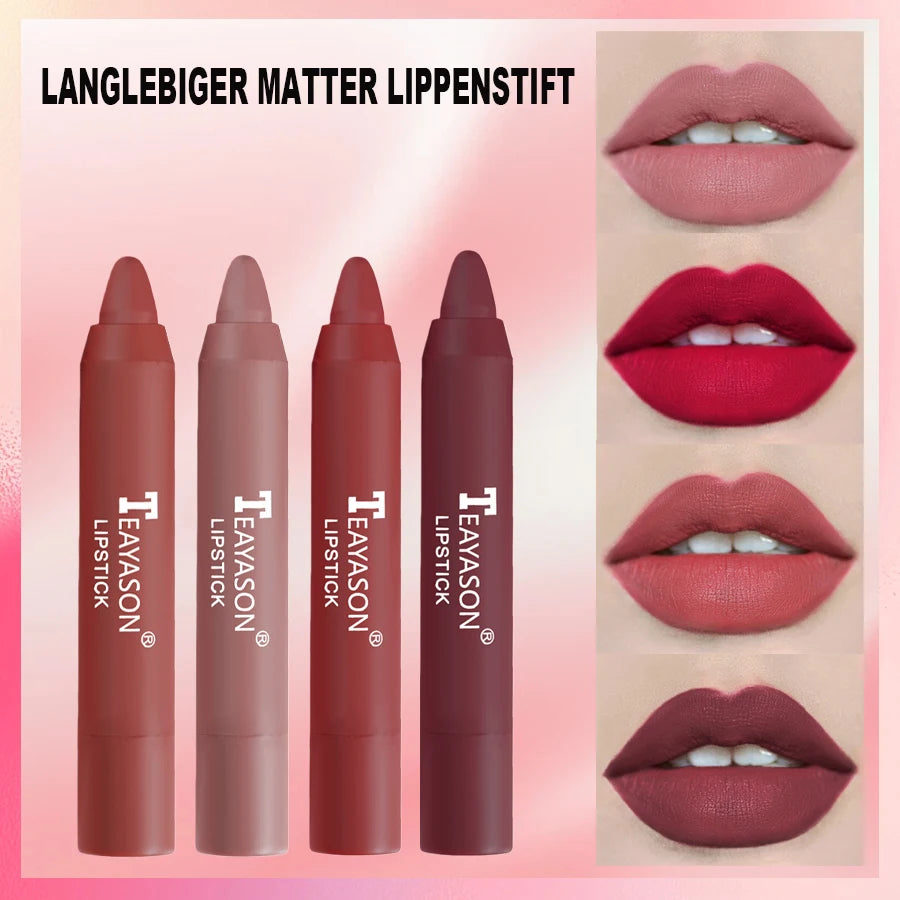 Matte lipstick for easy application, smudge-proof, daily moisturizing, lipstick, holiday gift, light makeup, lip pen, lipliner,