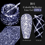LILYCUTE 5ML Metallic Painting Liner Gel Nail Polish Super Bright Gold Silver Mirror Drawing Gel Semi Permanent Line French Nail
