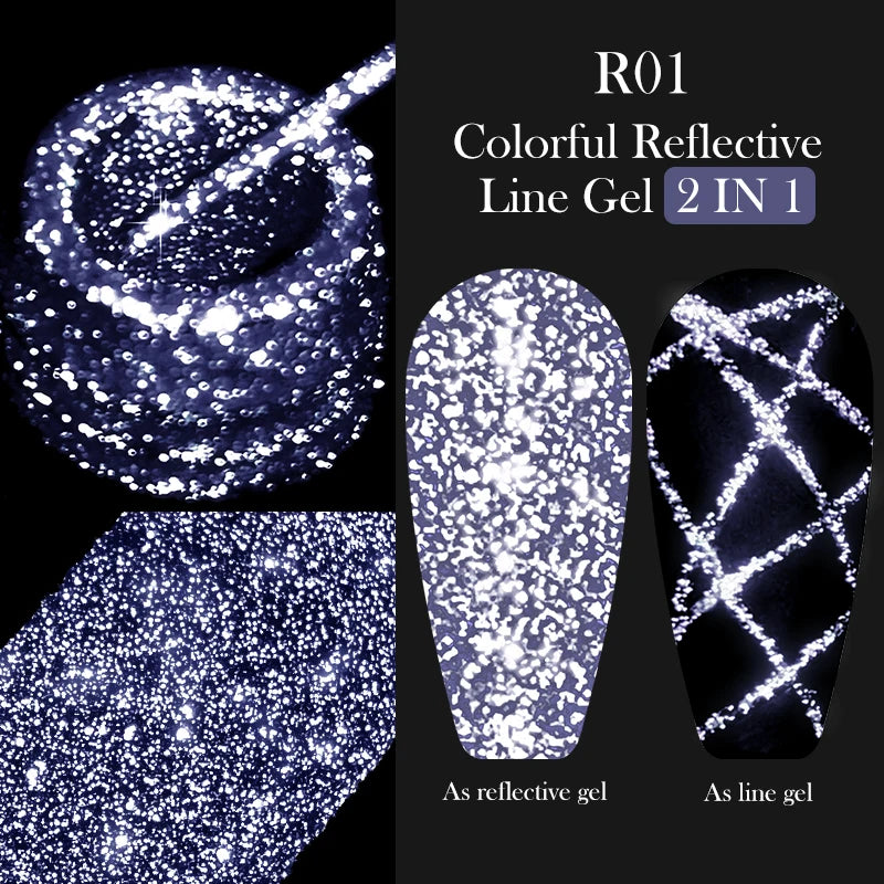 LILYCUTE 5ML Metallic Painting Liner Gel Nail Polish Super Bright Gold Silver Mirror Drawing Gel Semi Permanent Line French Nail