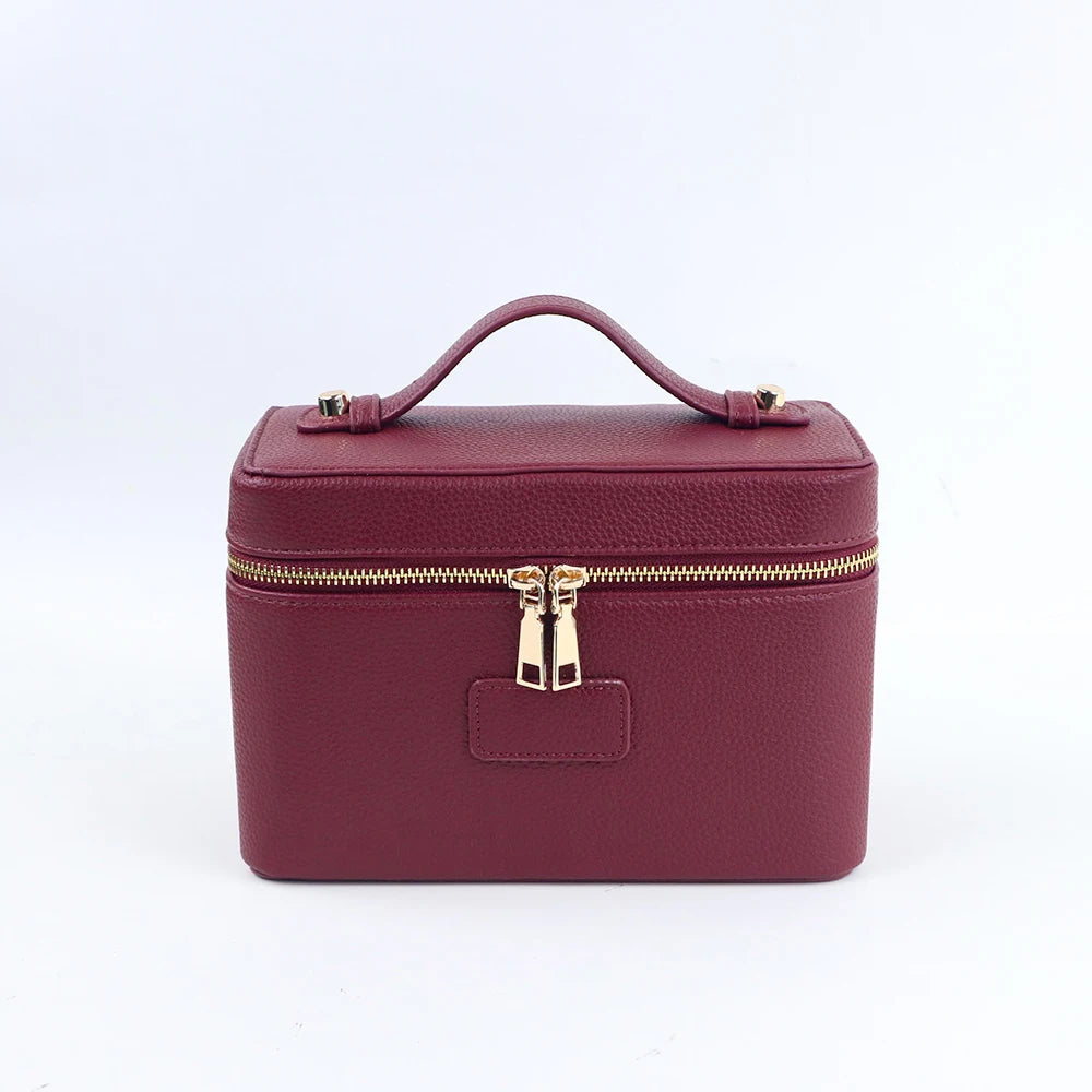 pu leather cosmetic bag with zoned storage and large capacity toiletry bag for autumn and winter new products