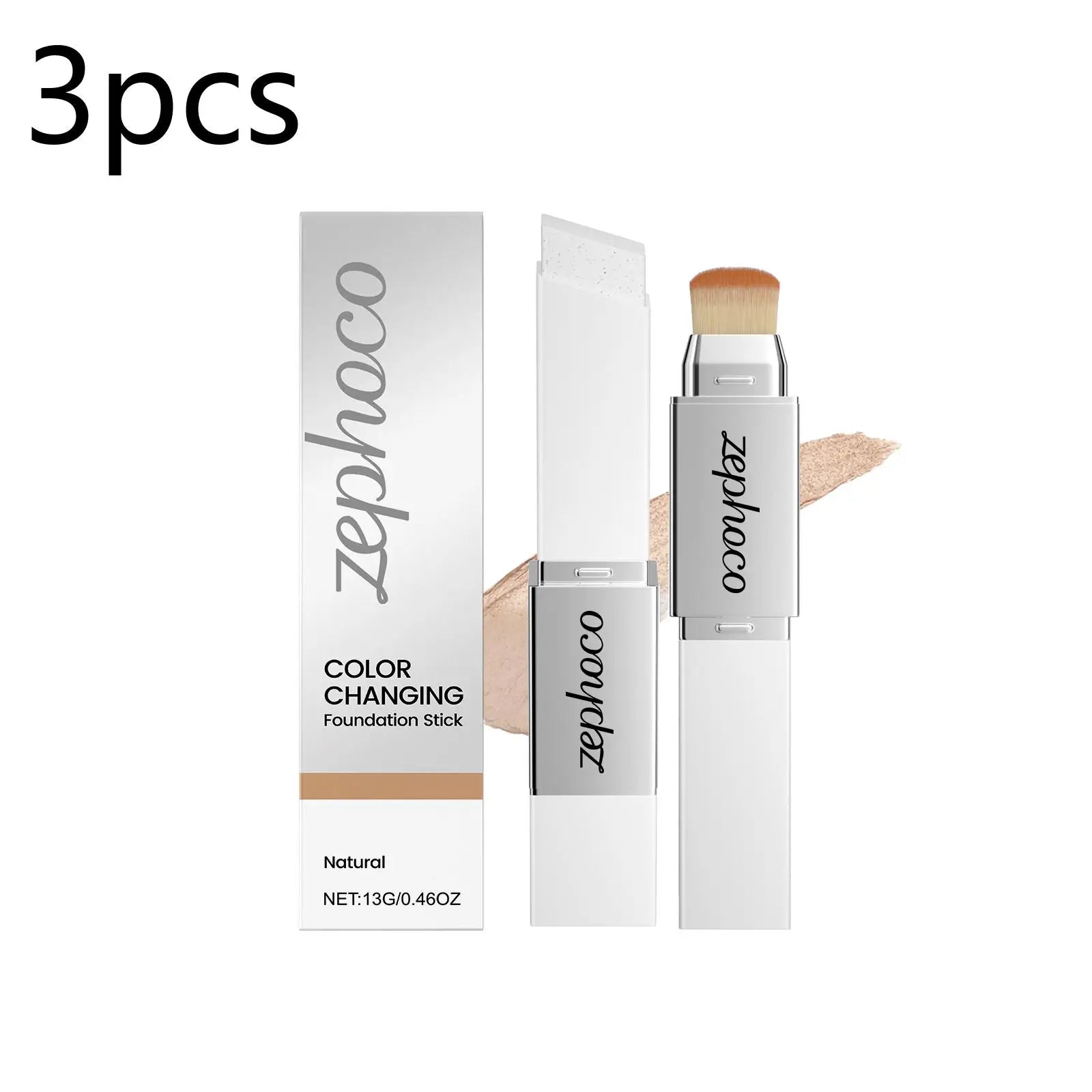 2 in 1 Color Changing Foundation Stick High Concealer Lightweight Moisturizing for All Skin Types Brightening Matte Lasting Base